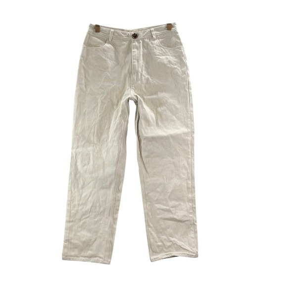 Laude The Label Denim - Laude the Label Denim Pants Womens 28 Cream Straight Leg High Rise‎ Sustainable